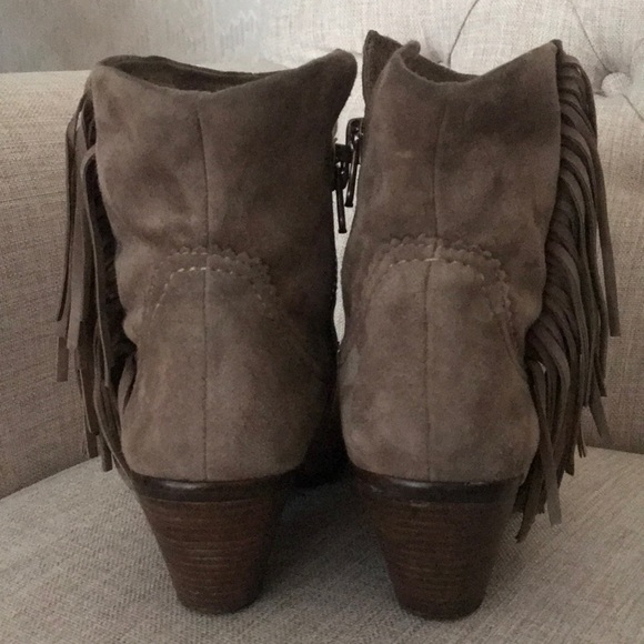 Sam Edelman Louie Suede Fringe Booties US8 (Taupe) - Picture 4 of 8